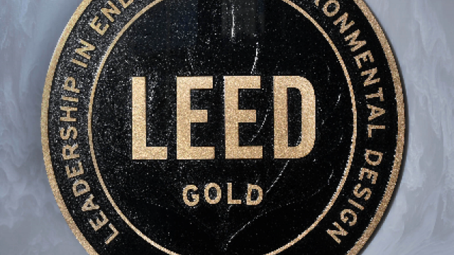 Imagen de la placa de pared de oro LEED