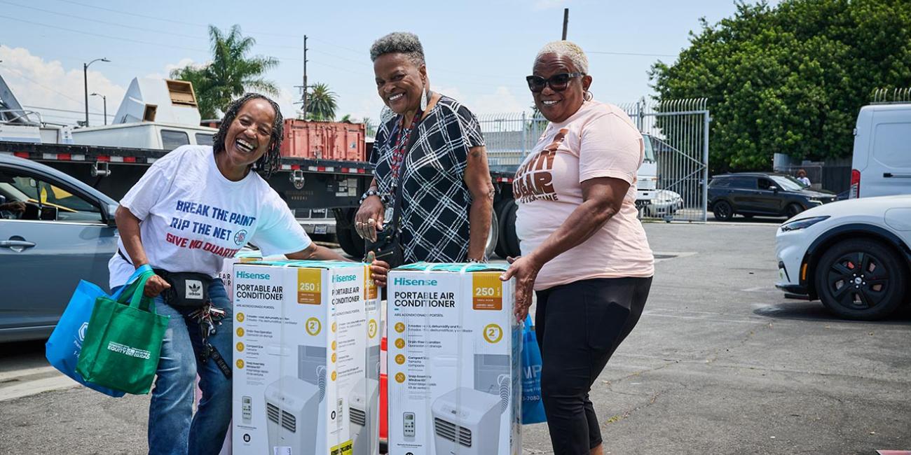 AC recipients at LADWP Heat Relief for Seniors Event in Watts on July 15, 2024 