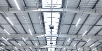LED high-bay lighting in a warehouse